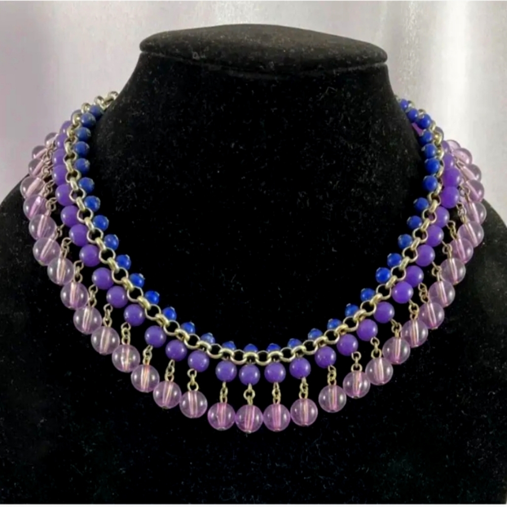 Coldwater Creek Blue & Purple Beaded Necklace